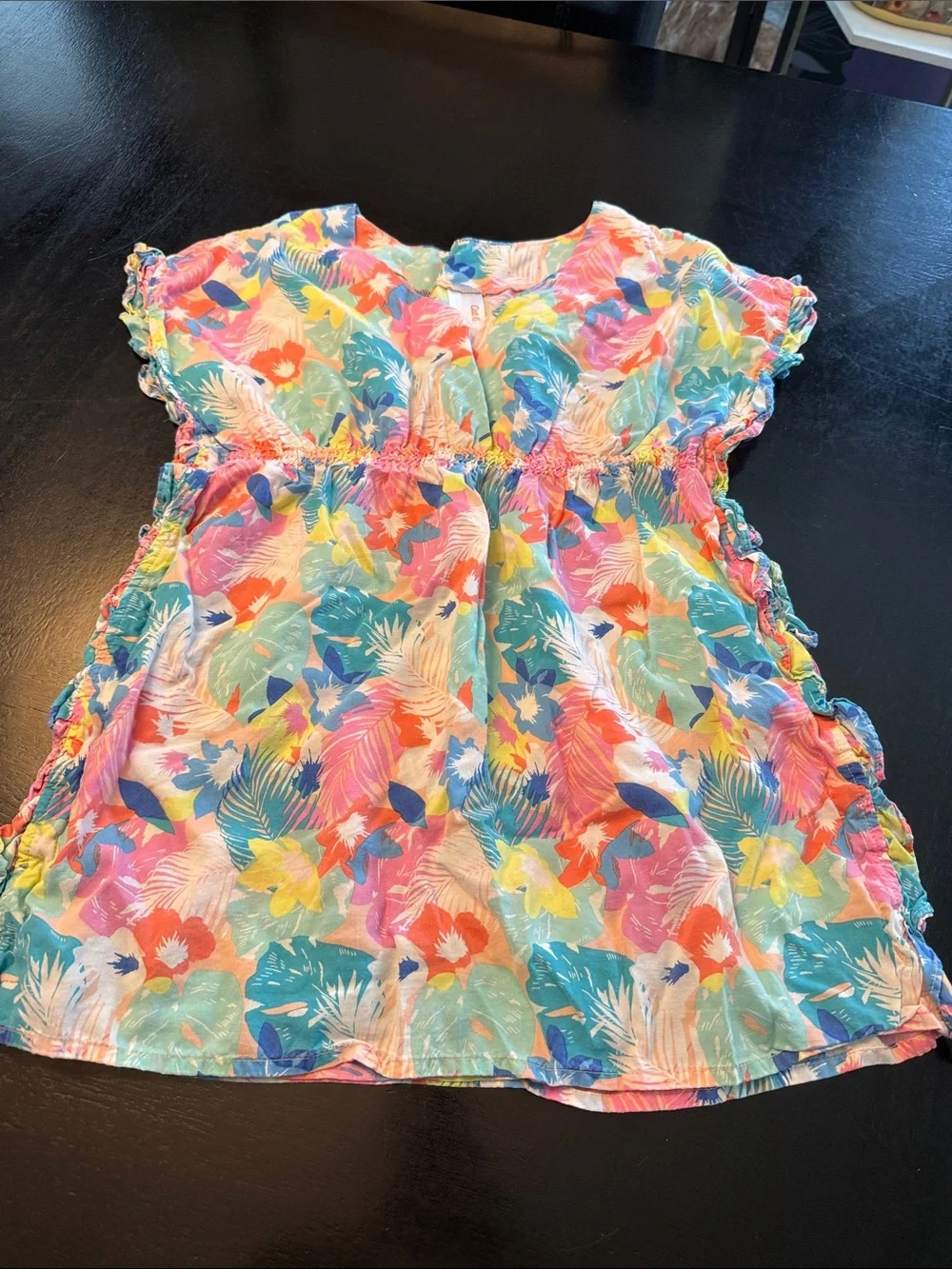 Cat & Jack Multicolor Tropical Print Swim Coverup - Pink, Teal, Yellow